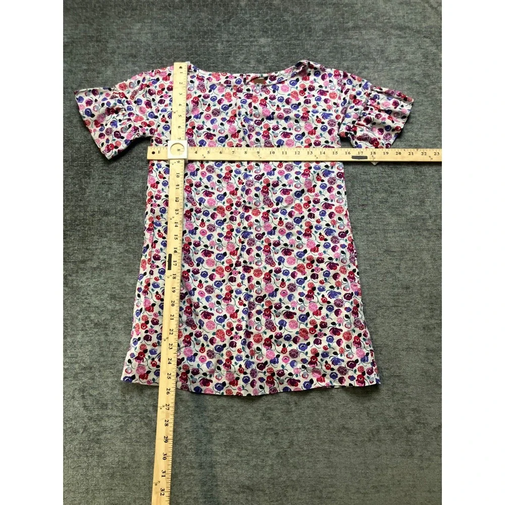 Tea Collection Mini Dress‎ Girls 8 Multicolor Floral Ruffle Sleeve Keyhole Back